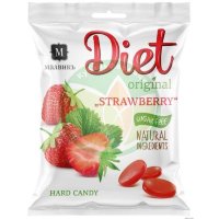 Карамель клубника 50г. на изомальте б/сах.