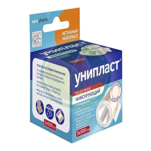 Унипласт лейкопластырь фиксирующий 5х500см неткан купить в Сочи