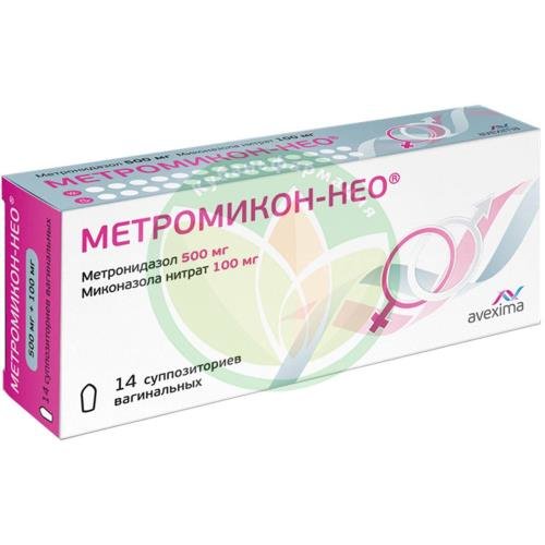 Метромикон-нео суппозитории вагинальные 500мг + 100мг №14 купить в Ейске